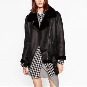 Zara Faux Fur Biker Jacket